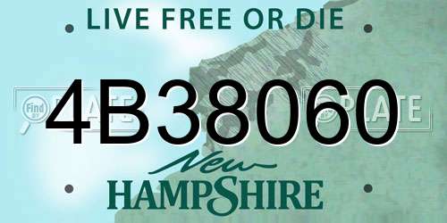 4B38060 New Hampshire License Plate