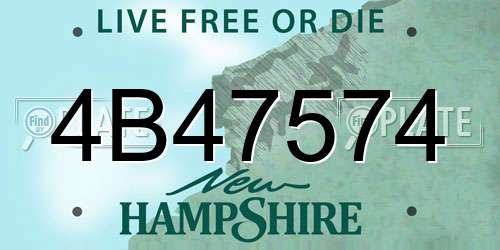 4B47574 New Hampshire License Plate