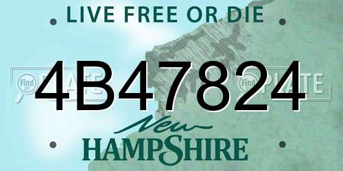 4B47824 New Hampshire License Plate