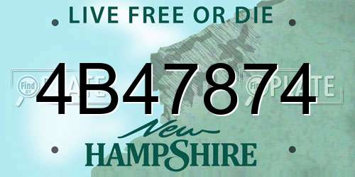 4B47874 New Hampshire License Plate