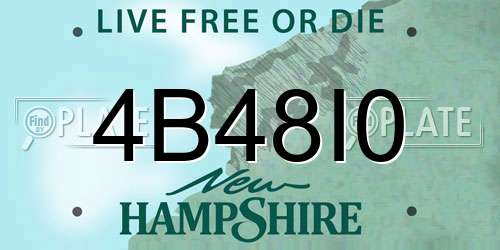 4B48I0 New Hampshire License Plate