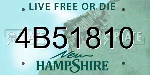4B51810 New Hampshire License Plate