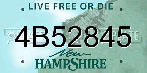 4B52845 New Hampshire License Plate