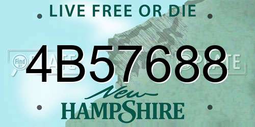 4B57688 New Hampshire License Plate