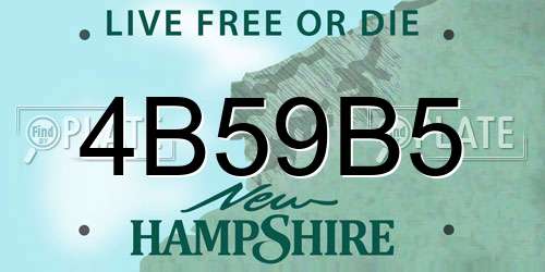 4B59B5 New Hampshire License Plate