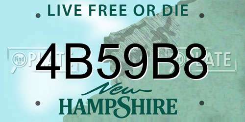 4B59B8 New Hampshire License Plate