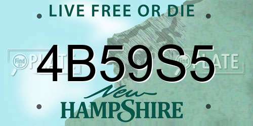 4B59S5 New Hampshire License Plate