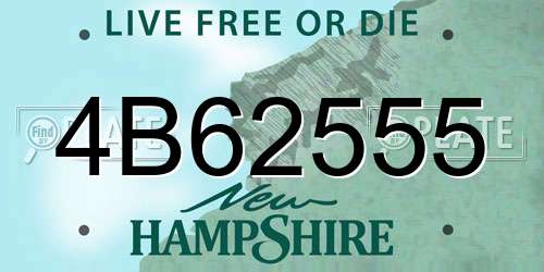 4B62555 New Hampshire License Plate