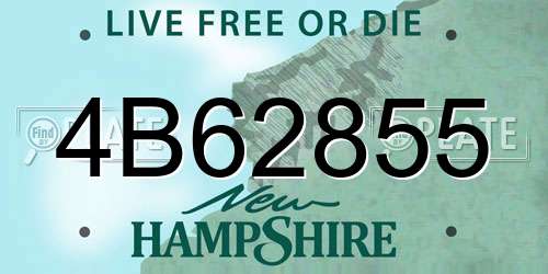 4B62855 New Hampshire License Plate