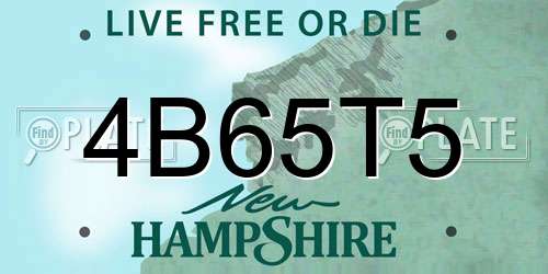 4B65T5 New Hampshire License Plate