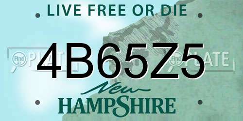 4B65Z5 New Hampshire License Plate