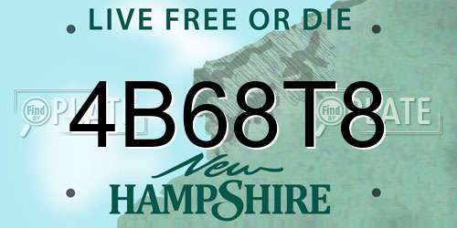 4B68T8 New Hampshire License Plate