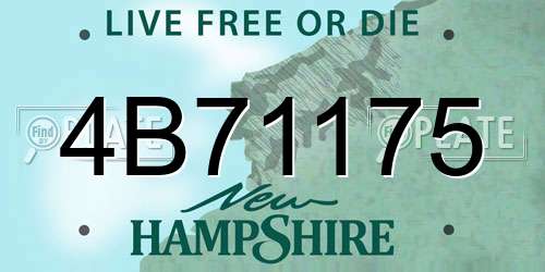 4B71175 New Hampshire License Plate