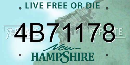 4B71178 New Hampshire License Plate