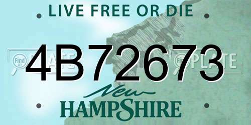 4B72673 New Hampshire License Plate