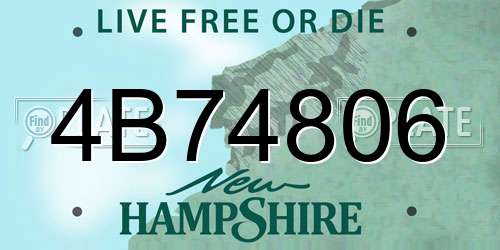 4B74806 New Hampshire License Plate