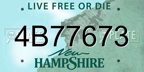 4B77673 New Hampshire License Plate