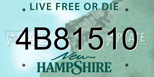 4B81510 New Hampshire License Plate
