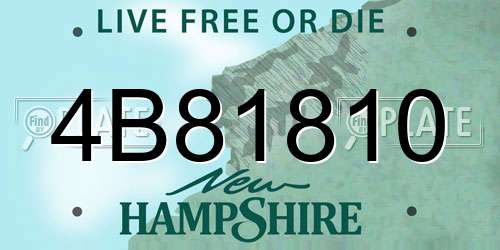4B81810 New Hampshire License Plate