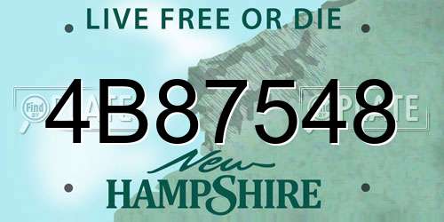 4B87548 New Hampshire License Plate