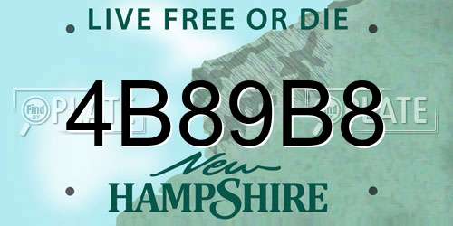 4B89B8 New Hampshire License Plate