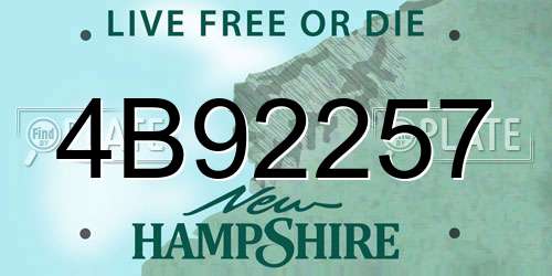 4B92257 New Hampshire License Plate