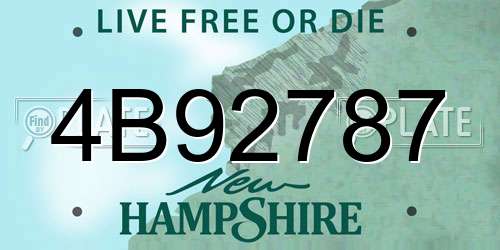 4B92787 New Hampshire License Plate