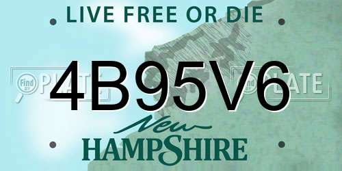 4B95V6 New Hampshire License Plate