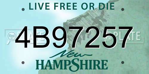4B97257 New Hampshire License Plate