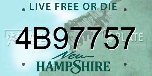 4B97757 New Hampshire License Plate