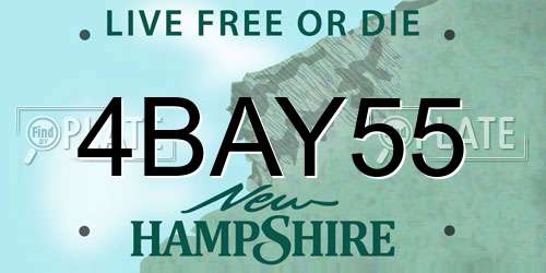 4BAY55 New Hampshire License Plate
