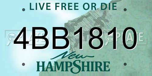 4BB1810 New Hampshire License Plate