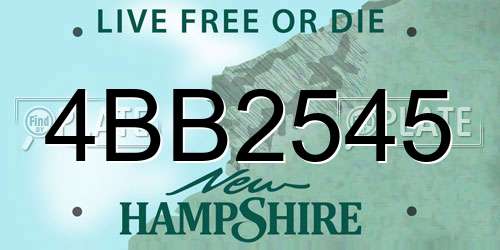 4BB2545 New Hampshire License Plate