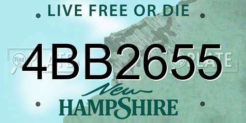 4BB2655 New Hampshire License Plate