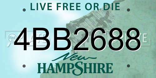 4BB2688 New Hampshire License Plate