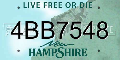 4BB7548 New Hampshire License Plate