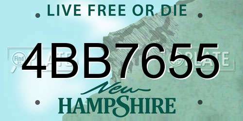 4BB7655 New Hampshire License Plate