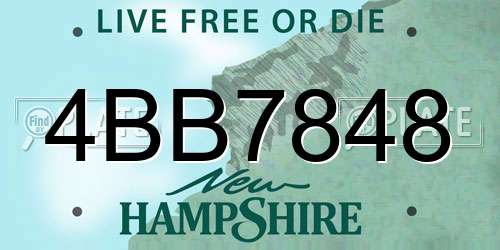 4BB7848 New Hampshire License Plate