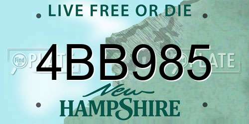 4BB985 New Hampshire License Plate