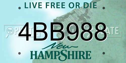 4BB988 New Hampshire License Plate