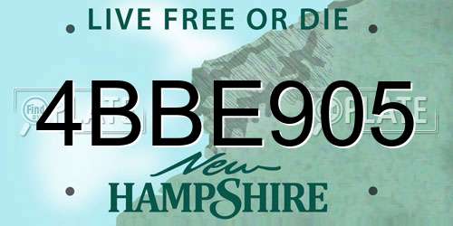 4BBE905 New Hampshire License Plate
