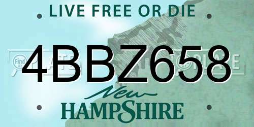 4BBZ658 New Hampshire License Plate