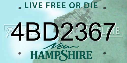4BD2367 New Hampshire License Plate