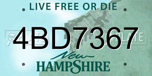 4BD7367 New Hampshire License Plate