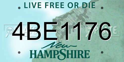 4BE1176 New Hampshire License Plate