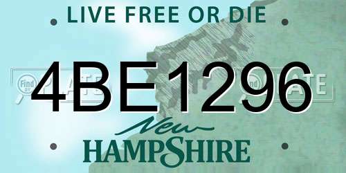 4BE1296 New Hampshire License Plate