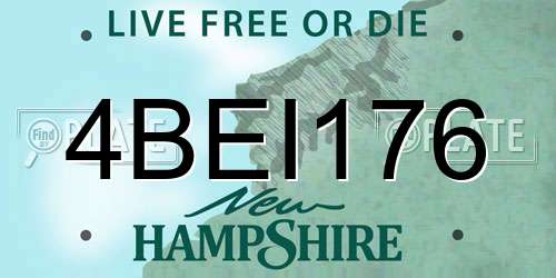 4BEI176 New Hampshire License Plate