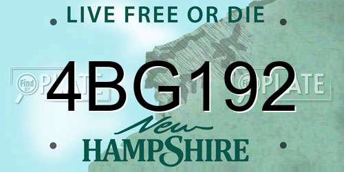 4BG192 New Hampshire License Plate