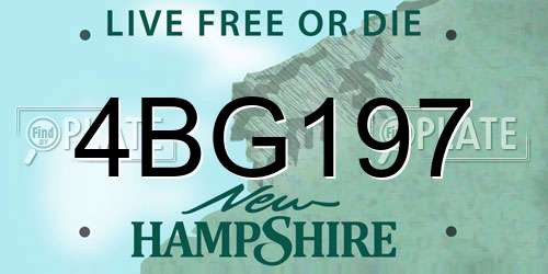 4BG197 New Hampshire License Plate