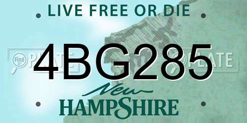 4BG285 New Hampshire License Plate
